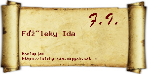 Füleky Ida névjegykártya